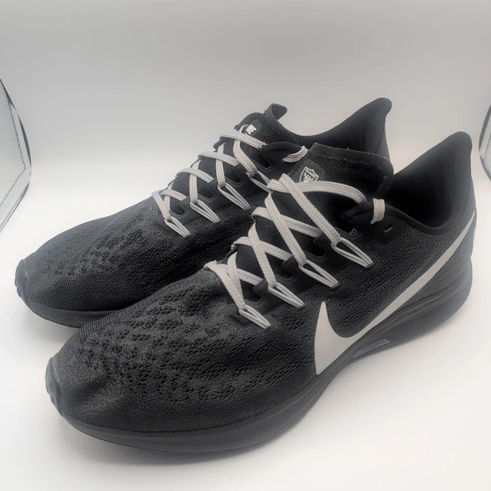 Las Vegas Raiders Nike Air Zoom Pegasus 36 Shoes Mens Size 11.5 CI1942-001 Black